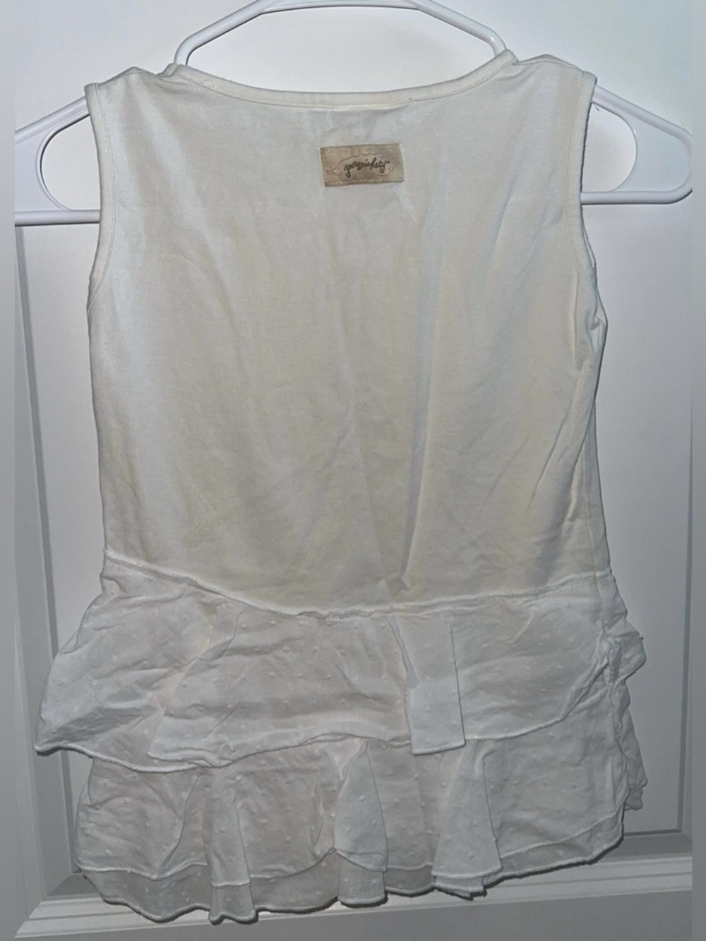 Persnickety White Ruffle Tank Top girls 7 - Picture 4 of 5